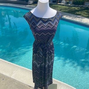 Ann Taylor blouson dress. Purple/Violet/Lilac Stripes | Size 0